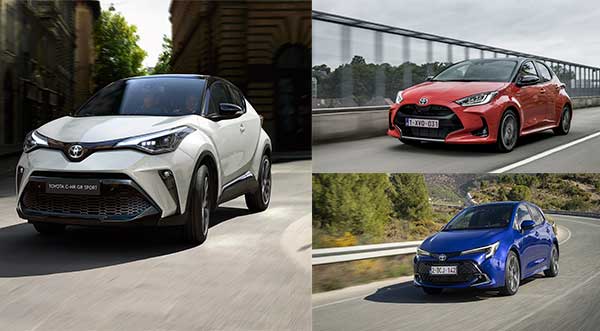 SUV Toyota  C-HR, Toyota Yaris et Toyota Corolla