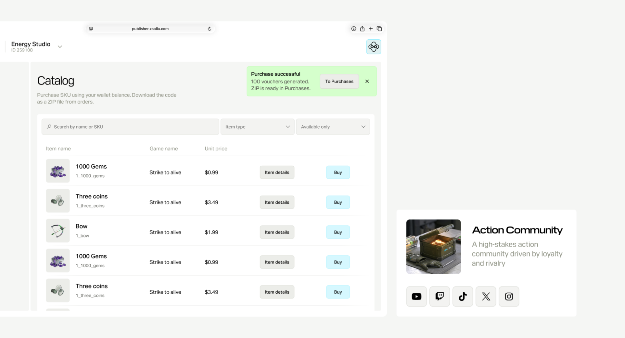 Creator commerce, community & reseller tools for game devs
