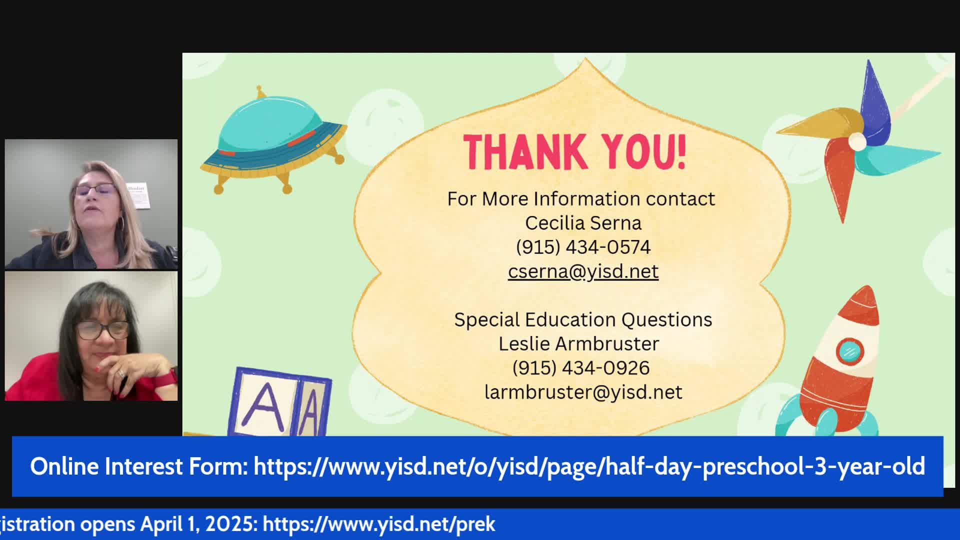 Ysid YISD Early Education Community Town Hall March 26, 2025