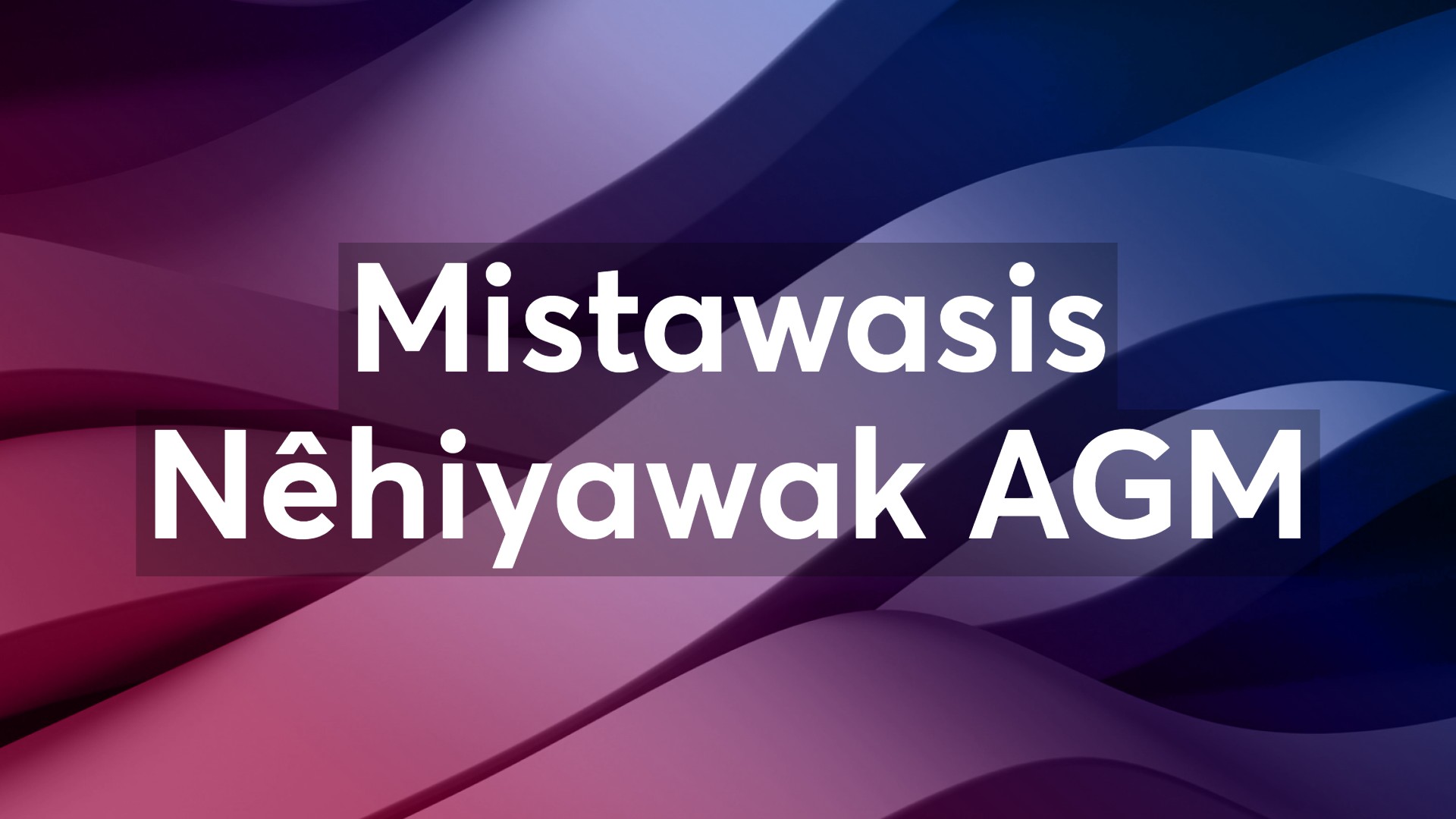 Mistawasis Nêhiyawak AGM