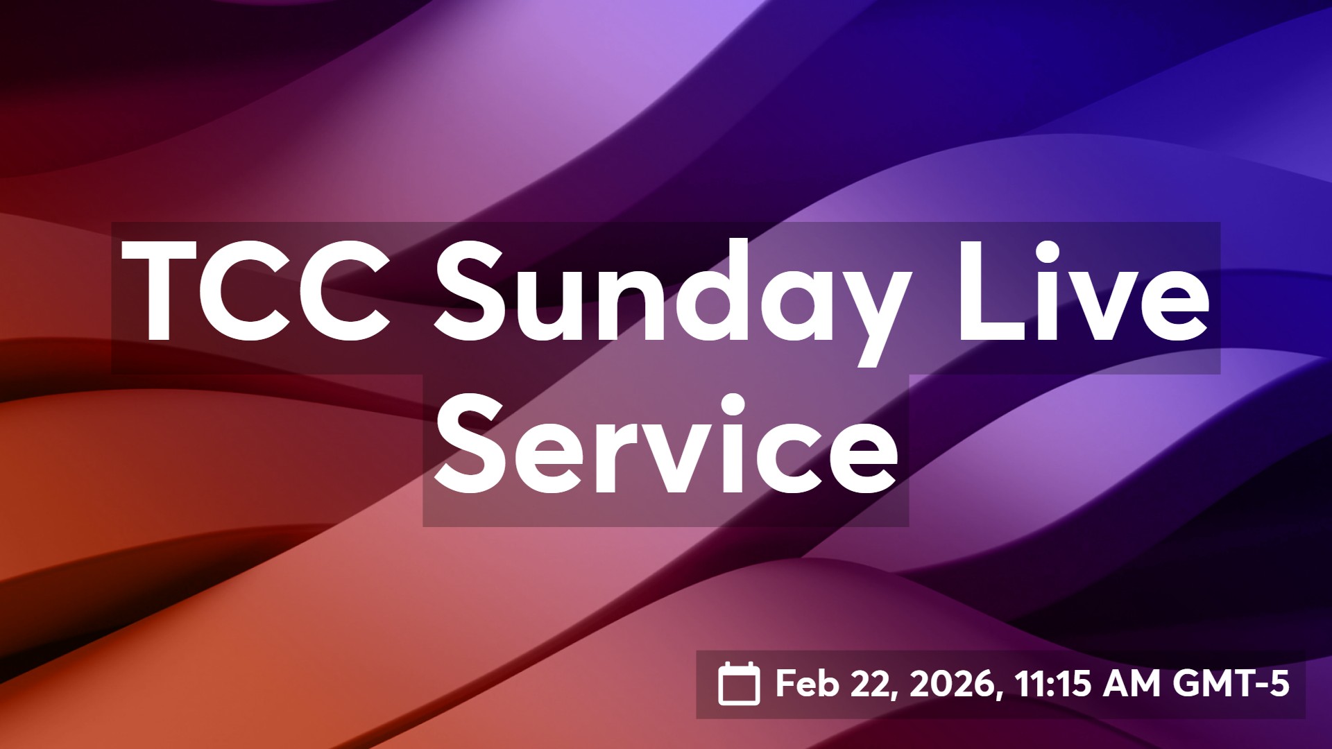 Weekly Live Service Sunday Live Service
