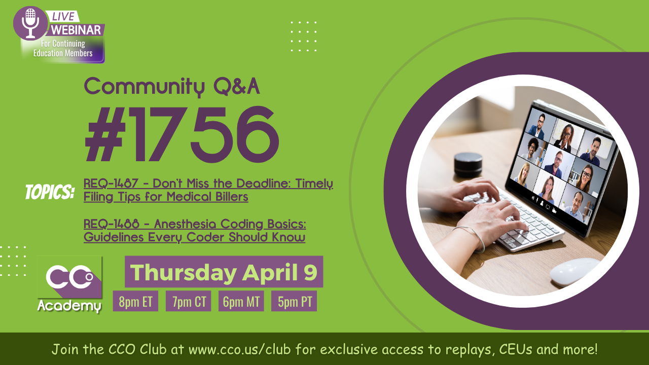 CCO Community Q&A #1756