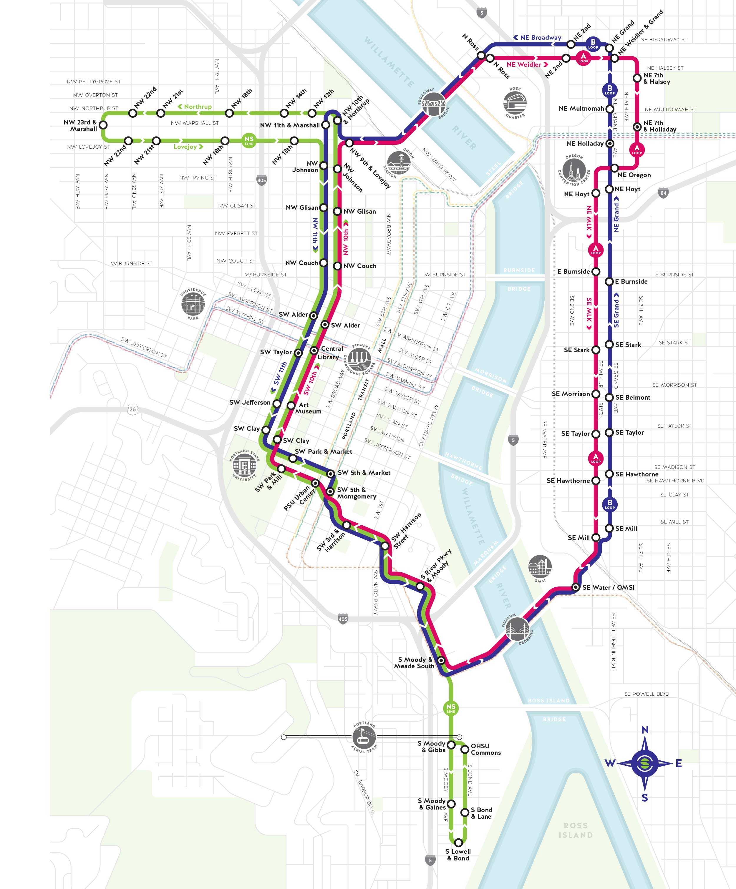 Maps + Schedules Portland Streetcar