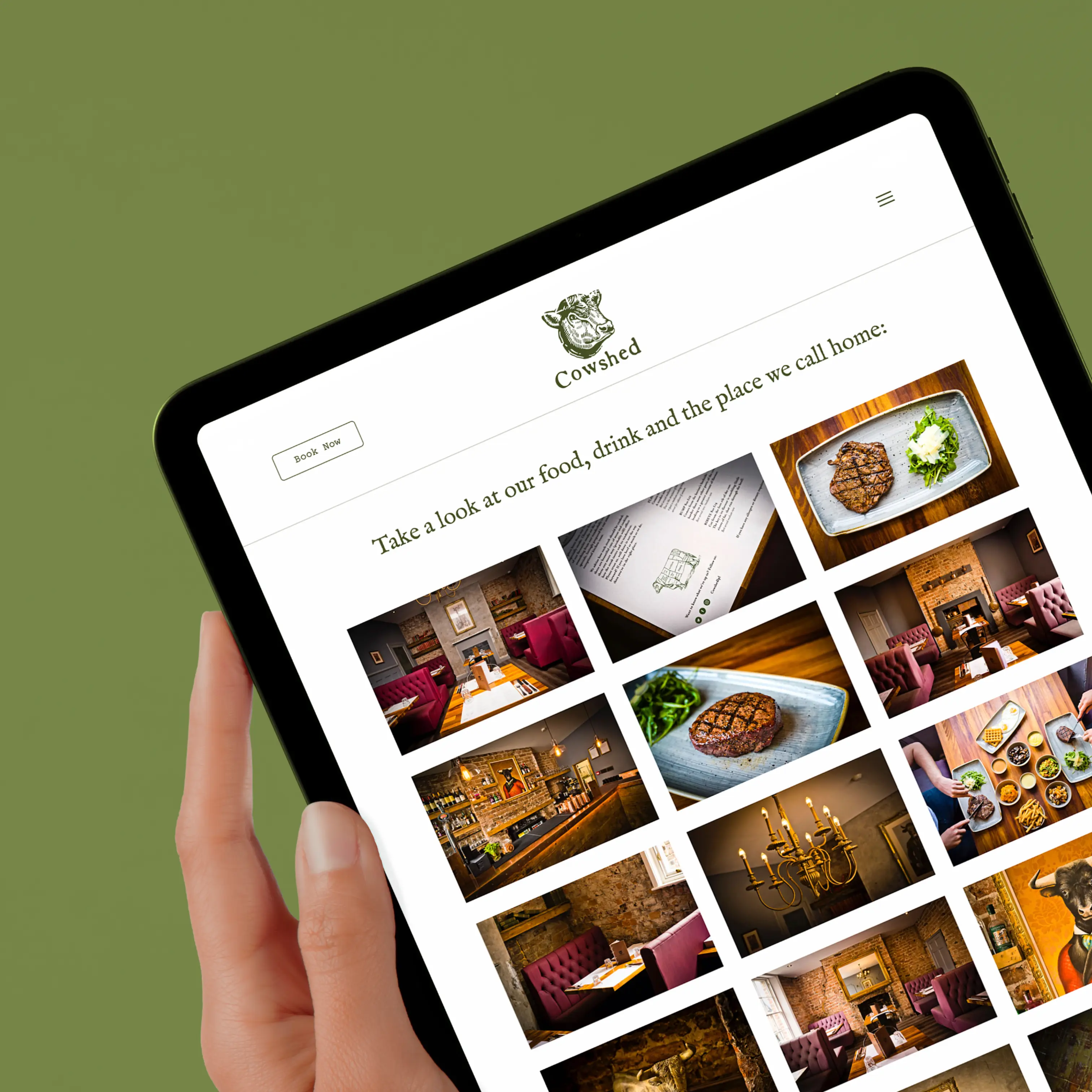 Web Design Liverpool, Cowshed Restaurant Website