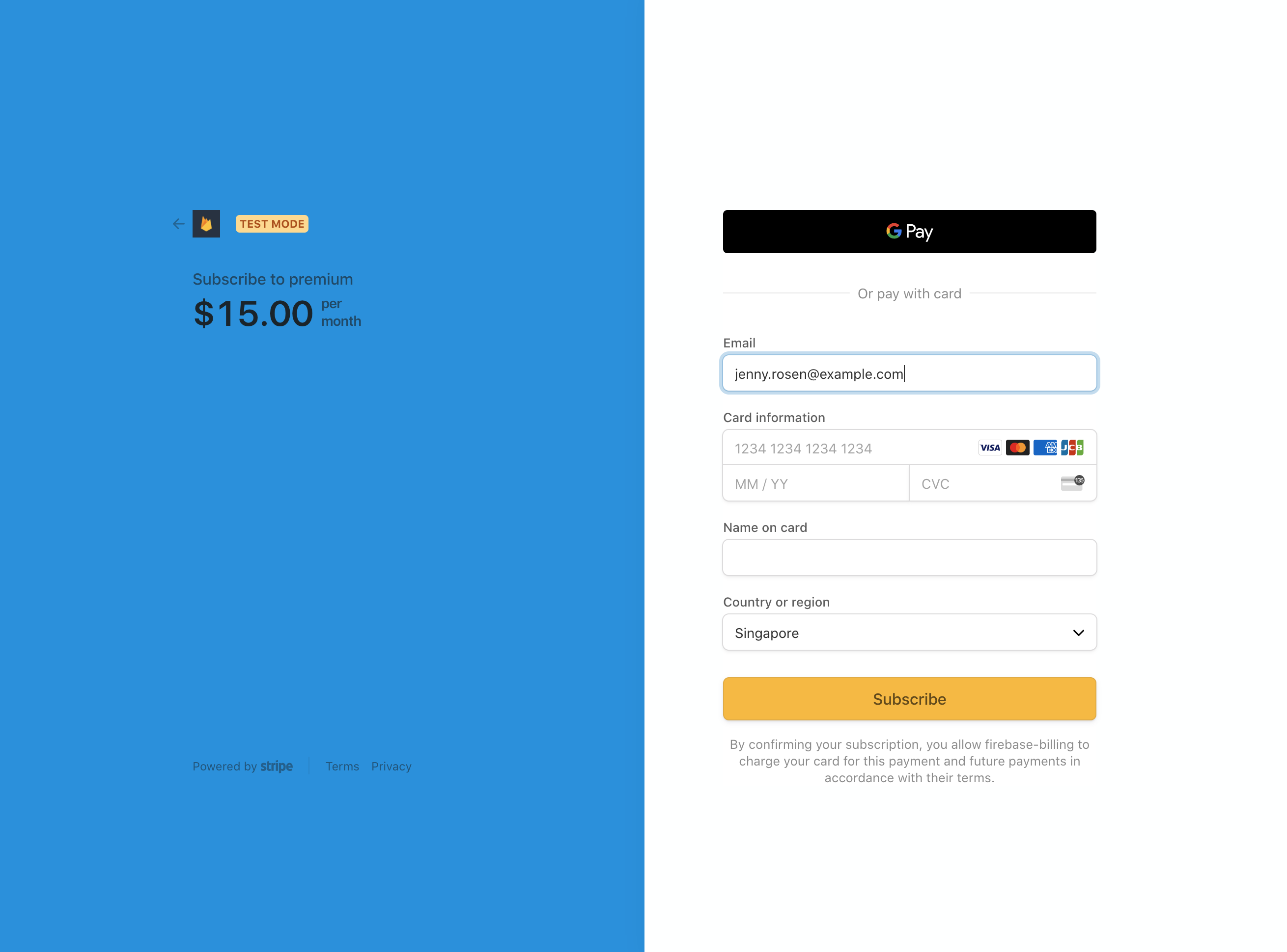 Stripe Checkout Page