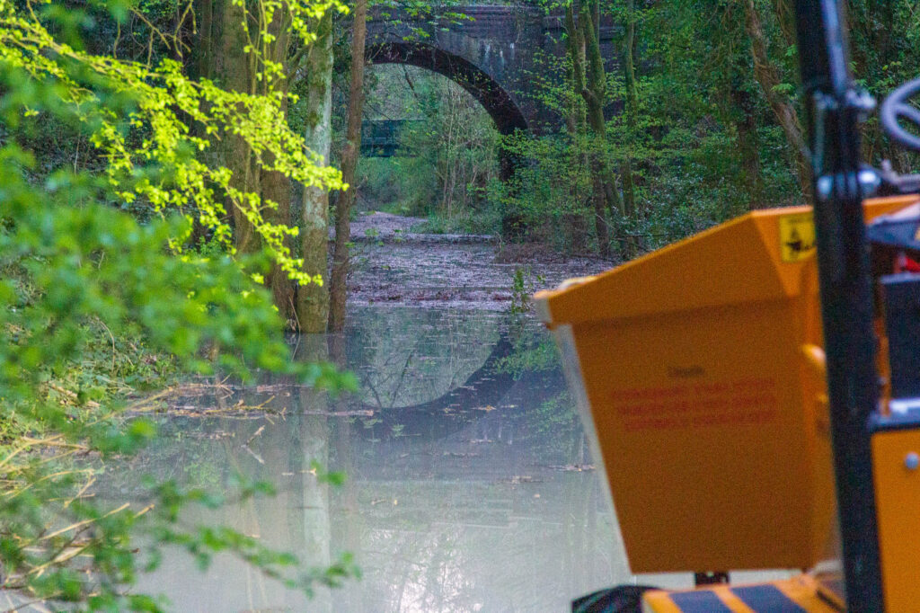 A burst water pipe is causing disruption around Stroud. Standing water flooding the cycle track