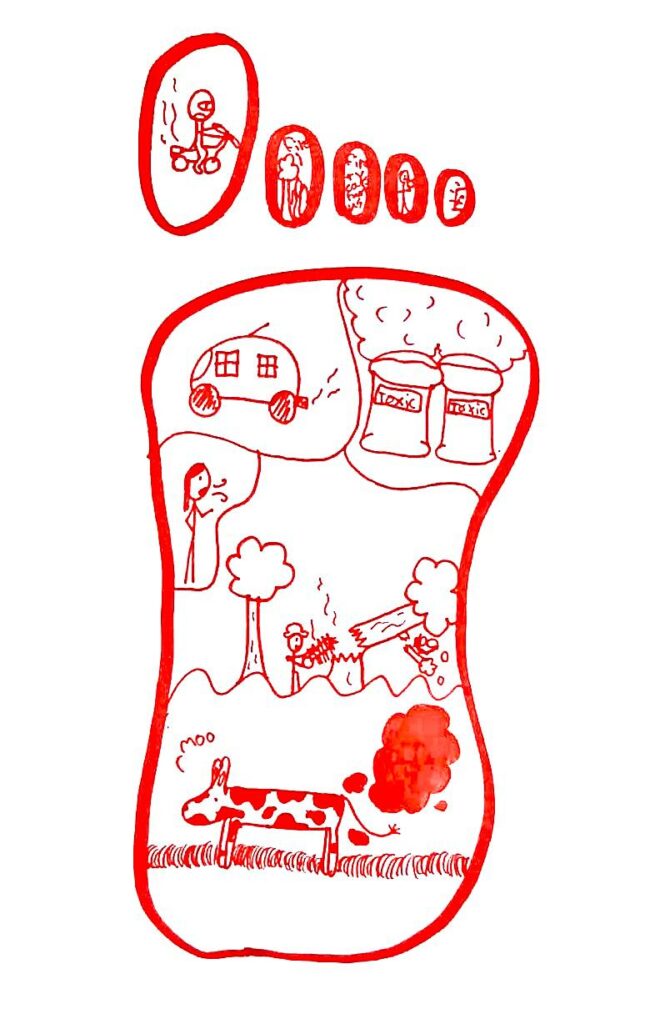 Like many words and expressions, ‘carbon footprint’ is a phrase widely used but not always fully understood, writes Domonic White, founder of Nature’s Racers. Child's illustration of a carbon footprint
