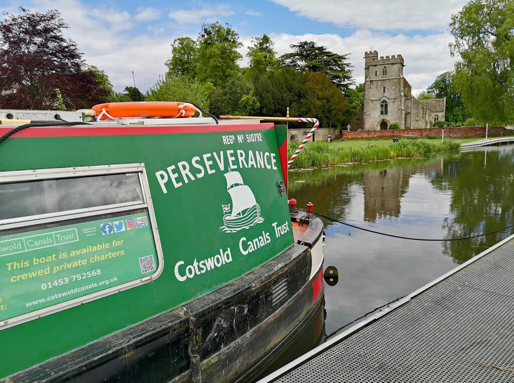 Cotswold Canals Trust recently transported us to Stonehouse aboard their boat Perseverance, leaving from Ebley Wharf. St Cyrs and boat2 | Ebley to Stonehouse - in two minutes