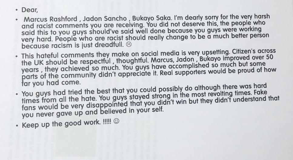 Anti-racism campaigners in Stroud will take the knee to stand in solidarity with England stars Marcus Rashford, Bukayo Saka, and Jadon Sancho. 305369958.gallery | Letter to the editor: Stroud shows support for Rashford, Saka and Sancho