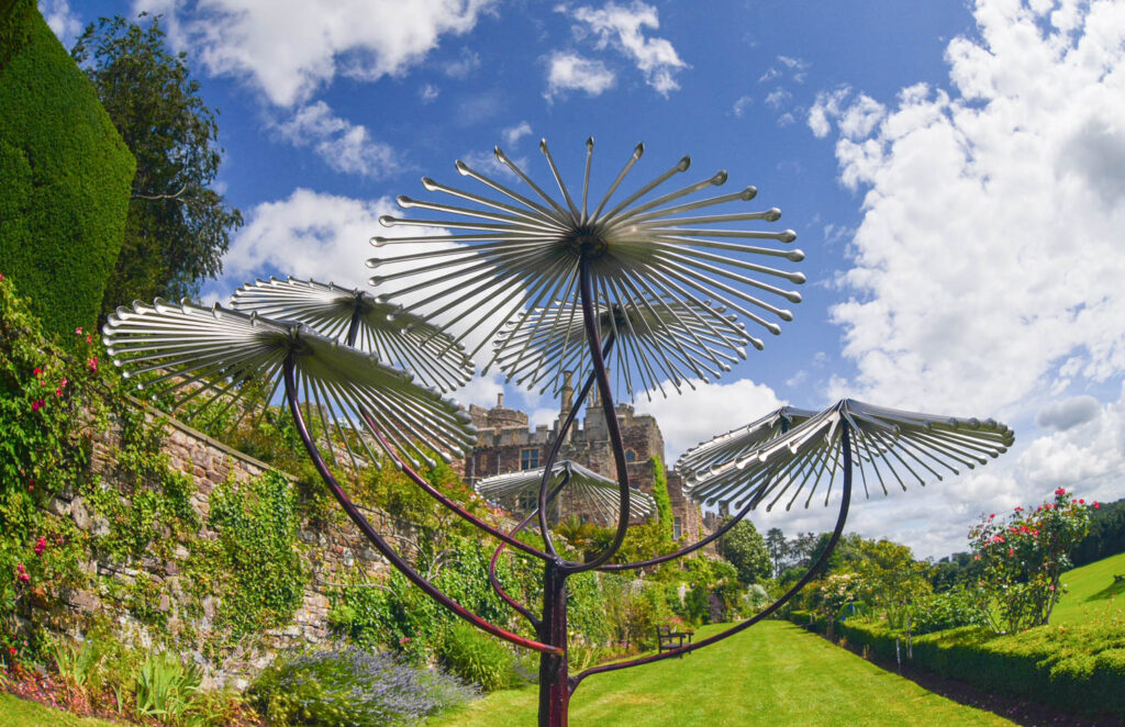 Creating Spaces II is the first exhibition at Berkeley Castle by the Cotswolds Sculptors Association. The exhibition contains 105 different sculptures in total which were installed over three days. Sculpture 6 | Sculptures adorn historic castle grounds
