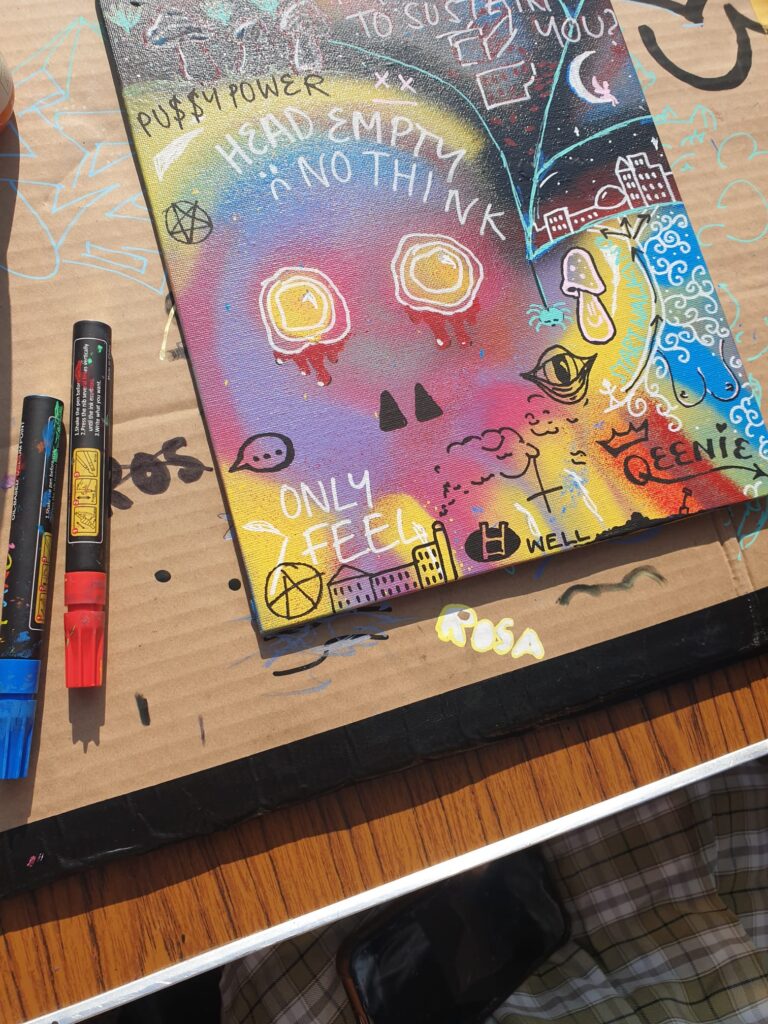 A graffiti workshop in Cashes Green was deemed a huge success. Sketch | Making a mark: graffiti workshop paints a kaleidoscope of colour