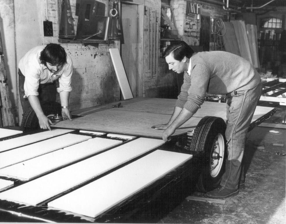 From the 1940s to the early 80s Stroud played host to one of the country’s premier caravan manufacturers, Safari. The company was founded in 1946 by Jim Pearman and operated from a workshop in Cainscross where the Co-op store now stands. floor on chassis | Made in Stroud: a brief history of the Safari caravan