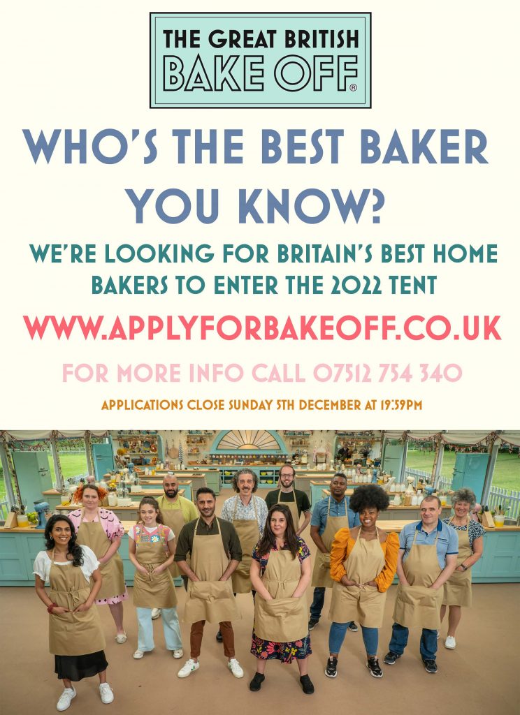 GBBO13 NEW A2 Poster with group shot of bakers | The Great British Bake Off – Have you got what it takes to bake in the tent?
