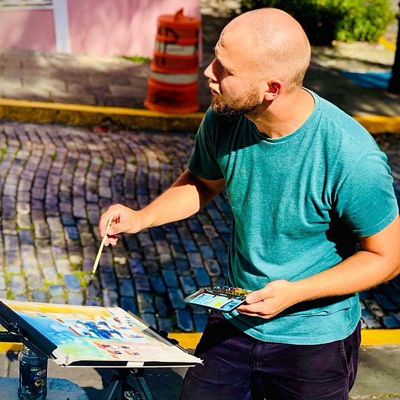Artist Max Panks’s distinctive paintings of the Stroud area have gained him a strong following on social media. Max Panks | Max captures the beauty of the Stroud valleys