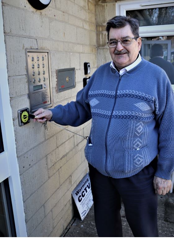 A newly refurbished Independent Living scheme for older people was opened for guests to view its renovations on a sunny spring morning. The new key fob access at Burdett House is easy for residents to use | Independent Living scheme renovations welcomed by residents in Stonehouse