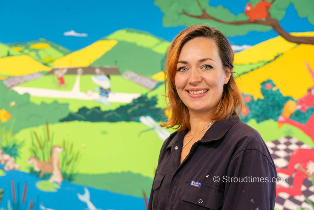 Artist Katherine Bryan-Merrett has just finished a new mural at Forest Green Rovers' The New Lawn, ahead of the start of the new football season. Katherine Bryan Merrett 3 | Back of the net! Kat completes mural ahead of new football season