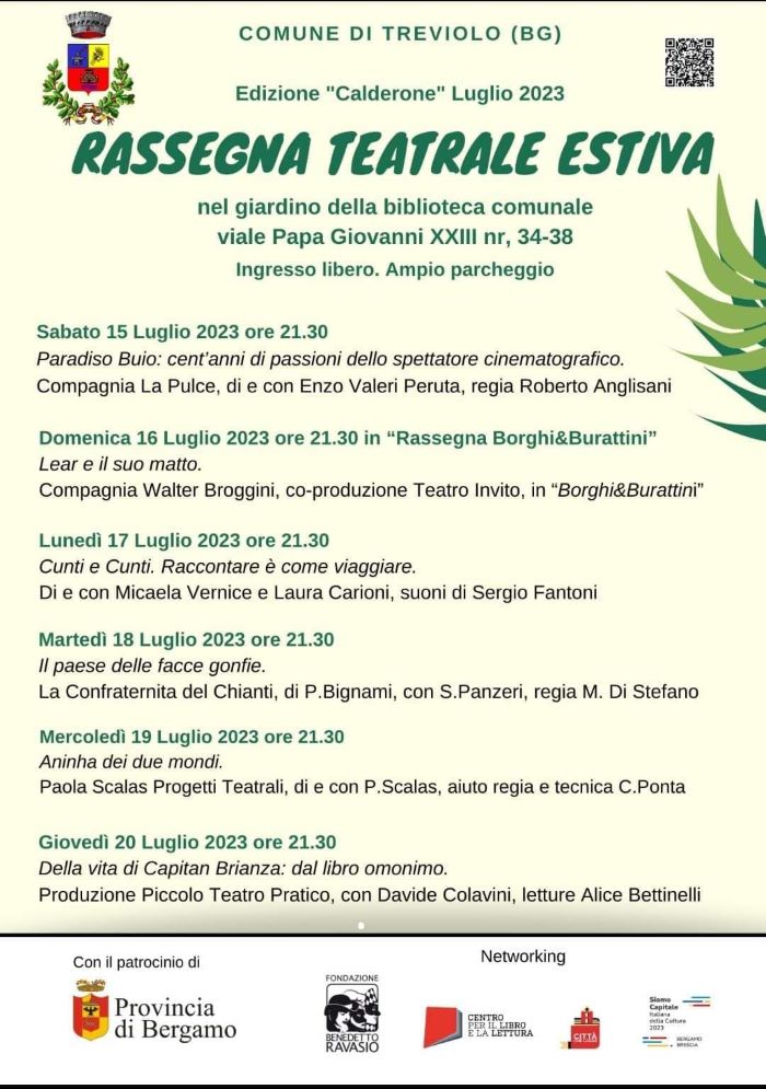 Locandina Rassegna Teatrale estiva "Calderone" 2023