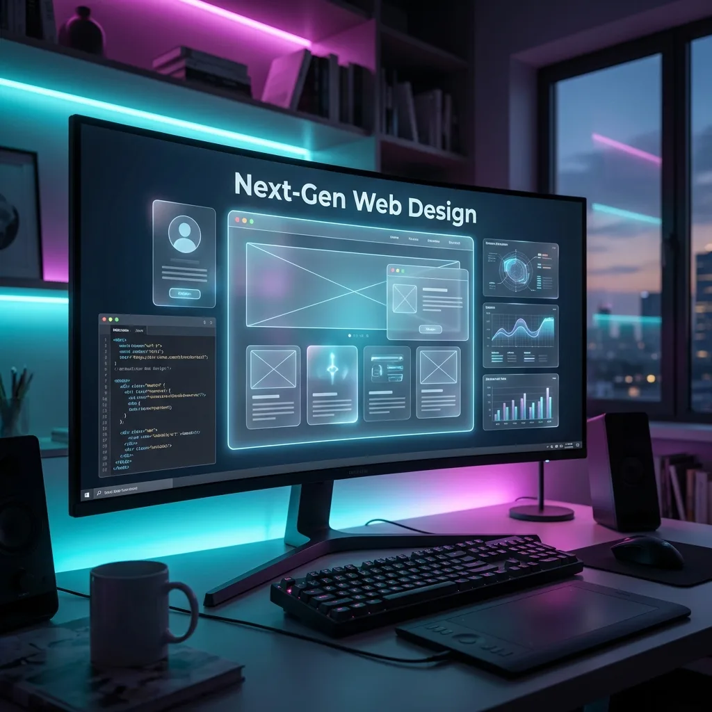 Um site elegante e moderno para uma empresa B2B exibido na tela de um laptop, mostrando gráficos e dados.
