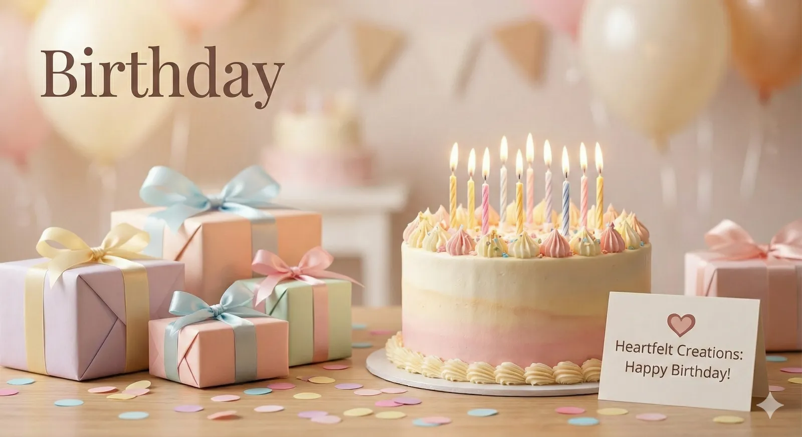 Birthday cake with candles