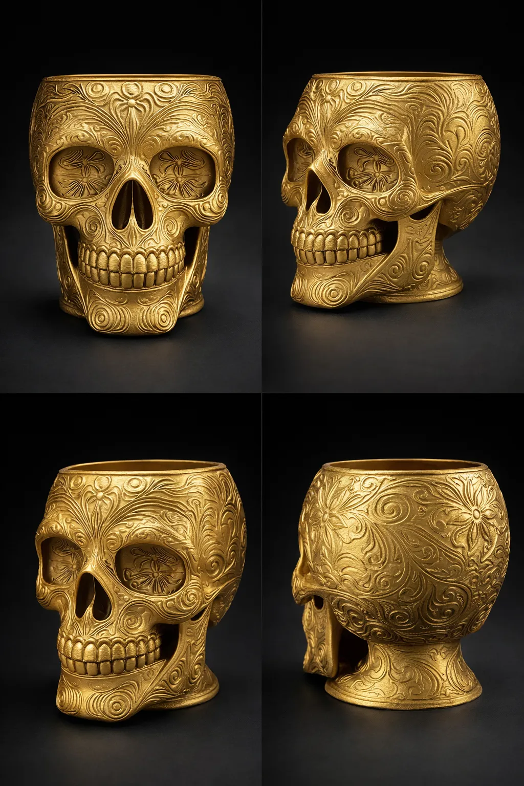 Golden Halloween Skull 