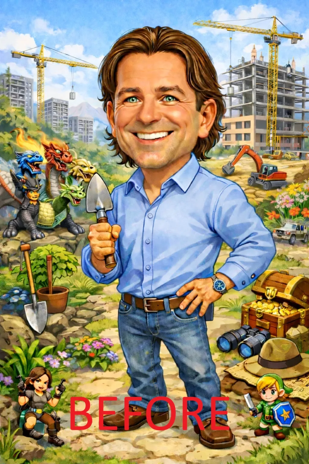 Personalized Portrait Figurine with your own face! (Colour)