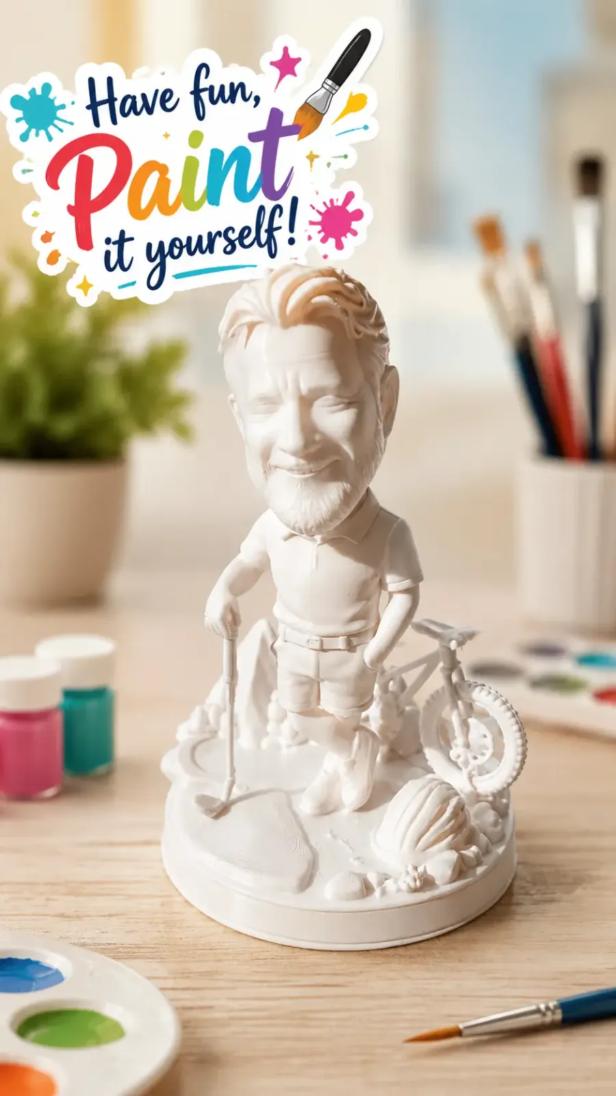 Personalized Portrait Figurine with your own face! (Colour)