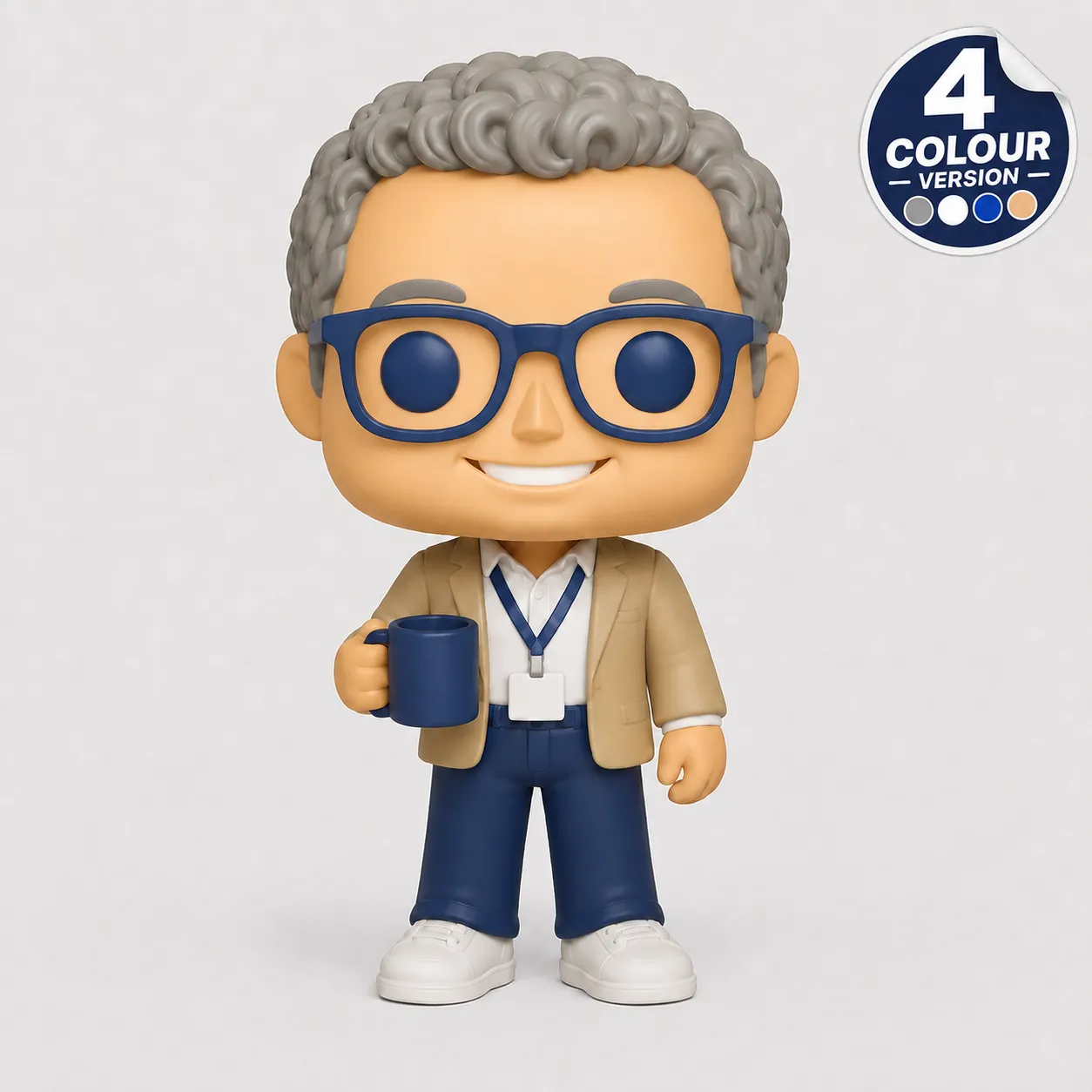Custom collectible figure with a personalised outfit and base