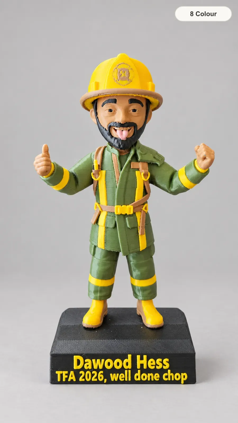 Original 3D printed Pop-Style Figurine from a reference photograph