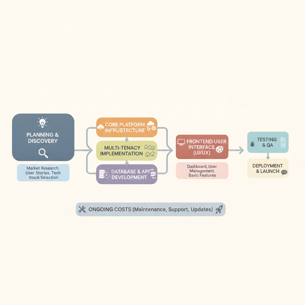 Breakdown of multi-tenant SaaS MVP development costs