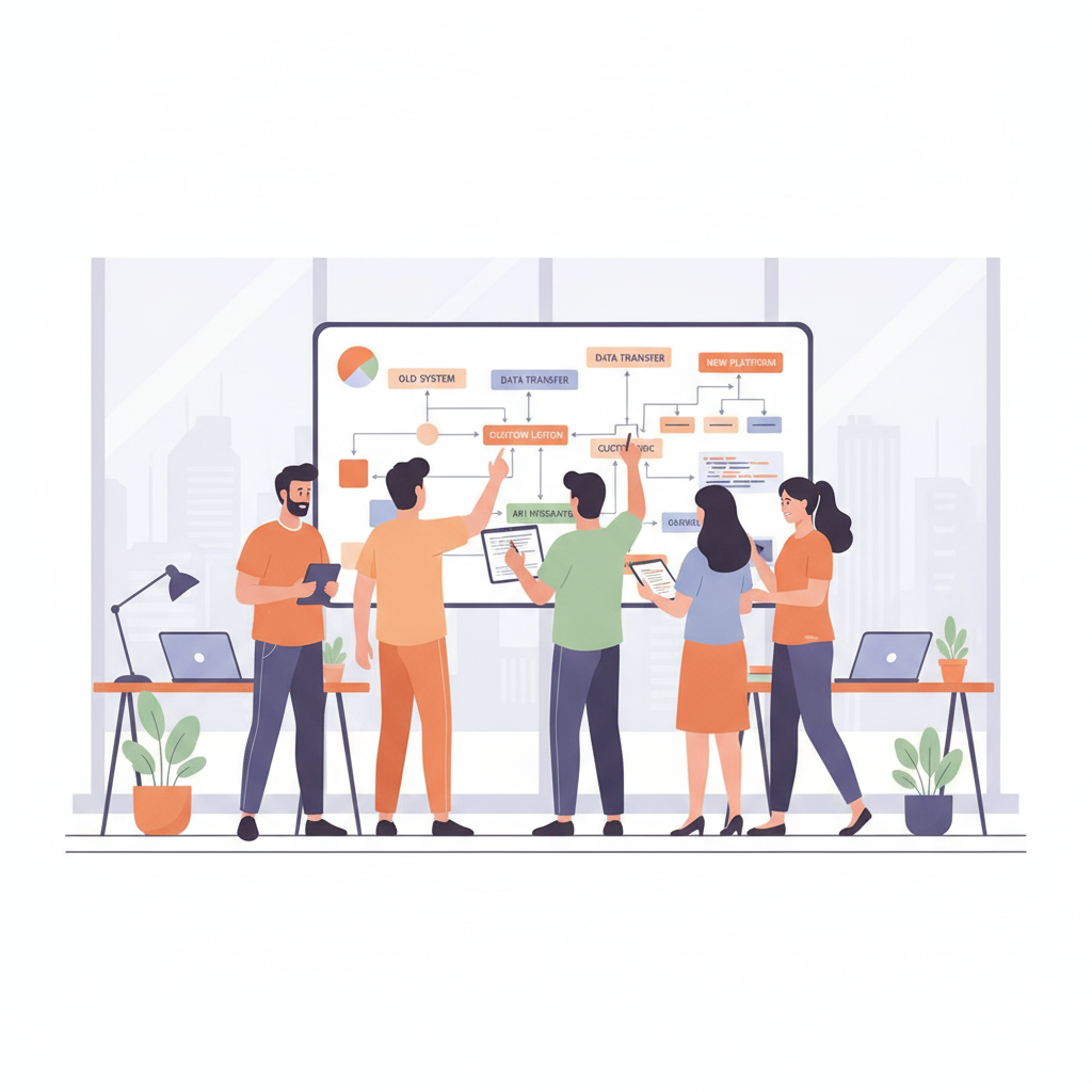 Software developers planning a custom migration strategy
