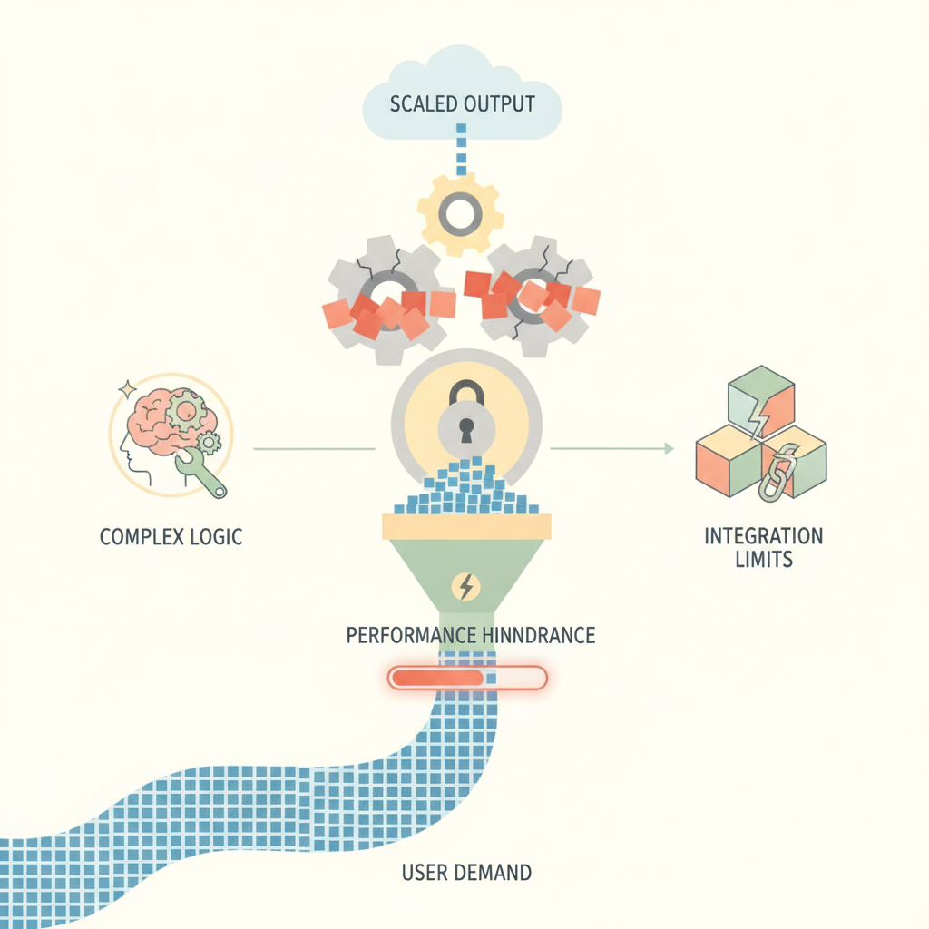 A visualization of scaling bottlenecks in no-code environments
