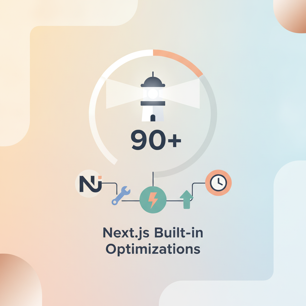 Next.js built-in optimizations achieving Lighthouse scores above 90