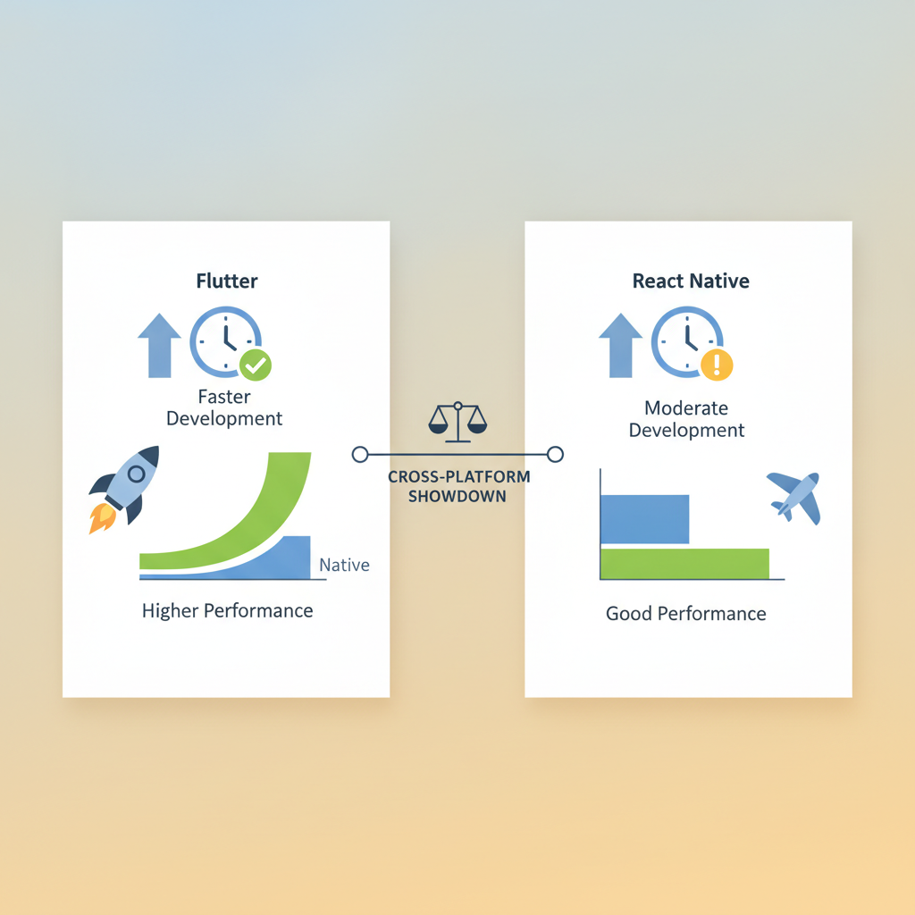 Comparison of Flutter and React Native developer velocity and performance metrics