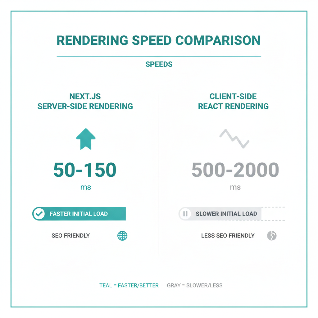 Comparison of Next.js Server-Side Rendering vs Client-Side React Rendering Speeds