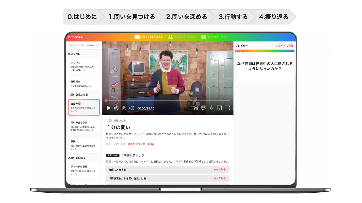 中高生の個人探究を支援する「プロジェクト機能」を2024年4月