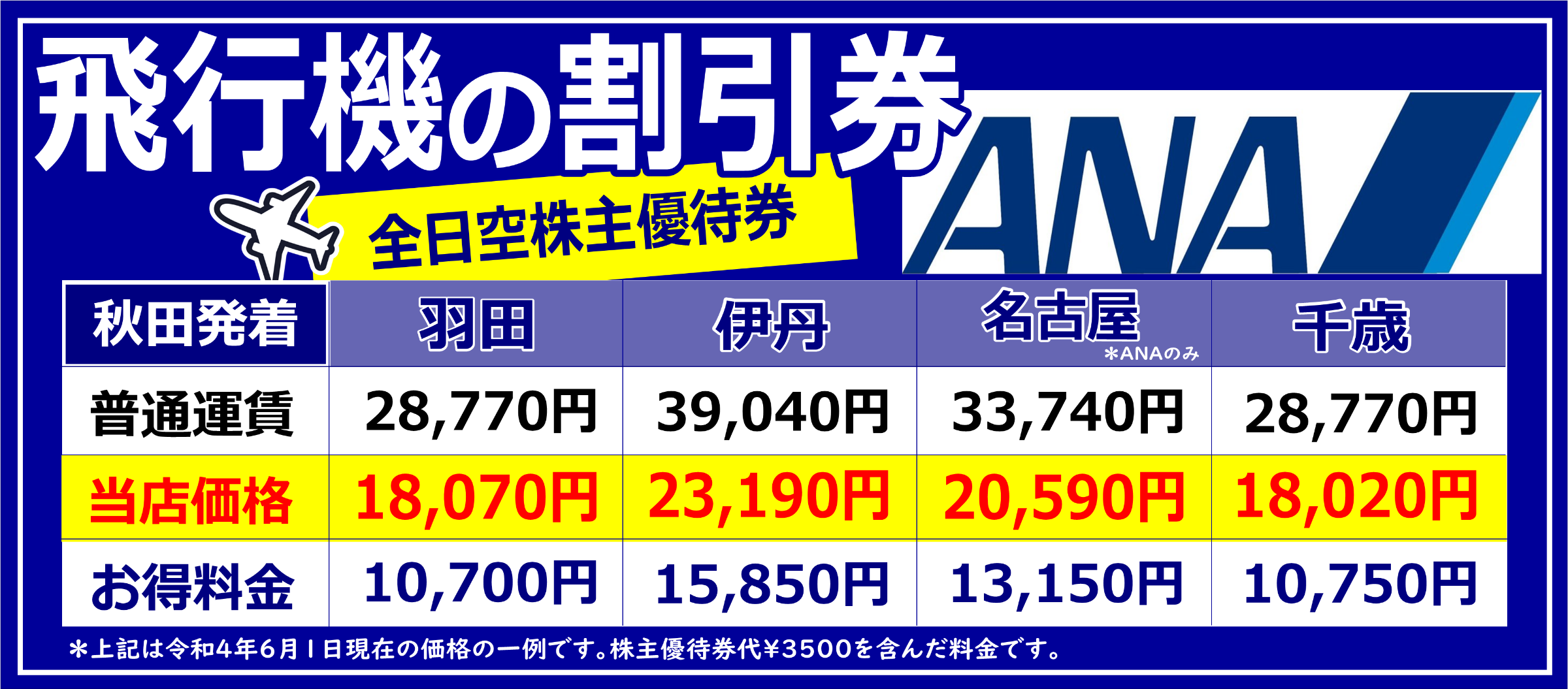 ANA・JAL株主優待券格安販売中！！