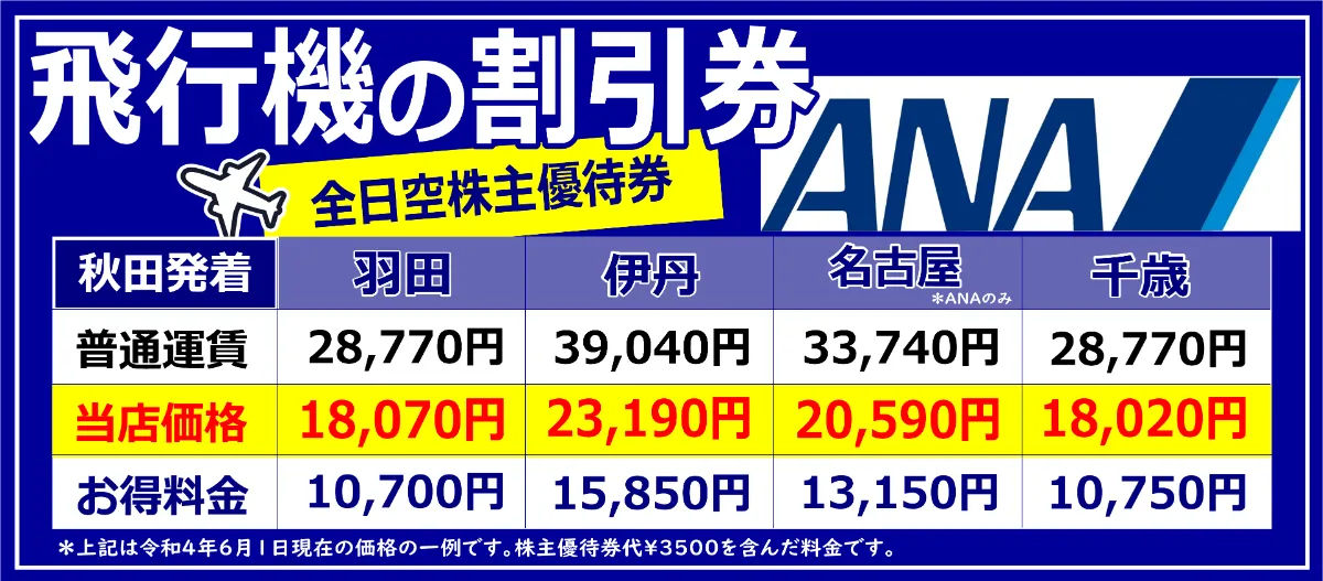 ≪格安販売≫ANA株主優待券4000円/JAL株主優待券4000円 日本海チケット