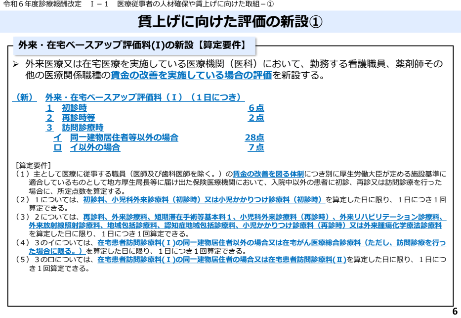 外来・在宅ベースアップ評価料(Ⅰ)の算定要件