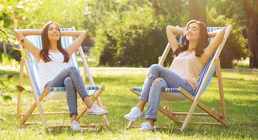 日光浴でリラックス