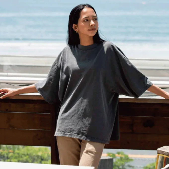 SHAKA WEAR 7.5oz ガーメントダイ ドロップショルダーTシャツ