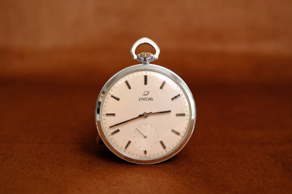 【むこ】希少 エニカ 17石 A.R 202 アプライド 懐中時計 ENICAR 17石 A.R 202 アプライドインデックス 懐中時計【売約済】