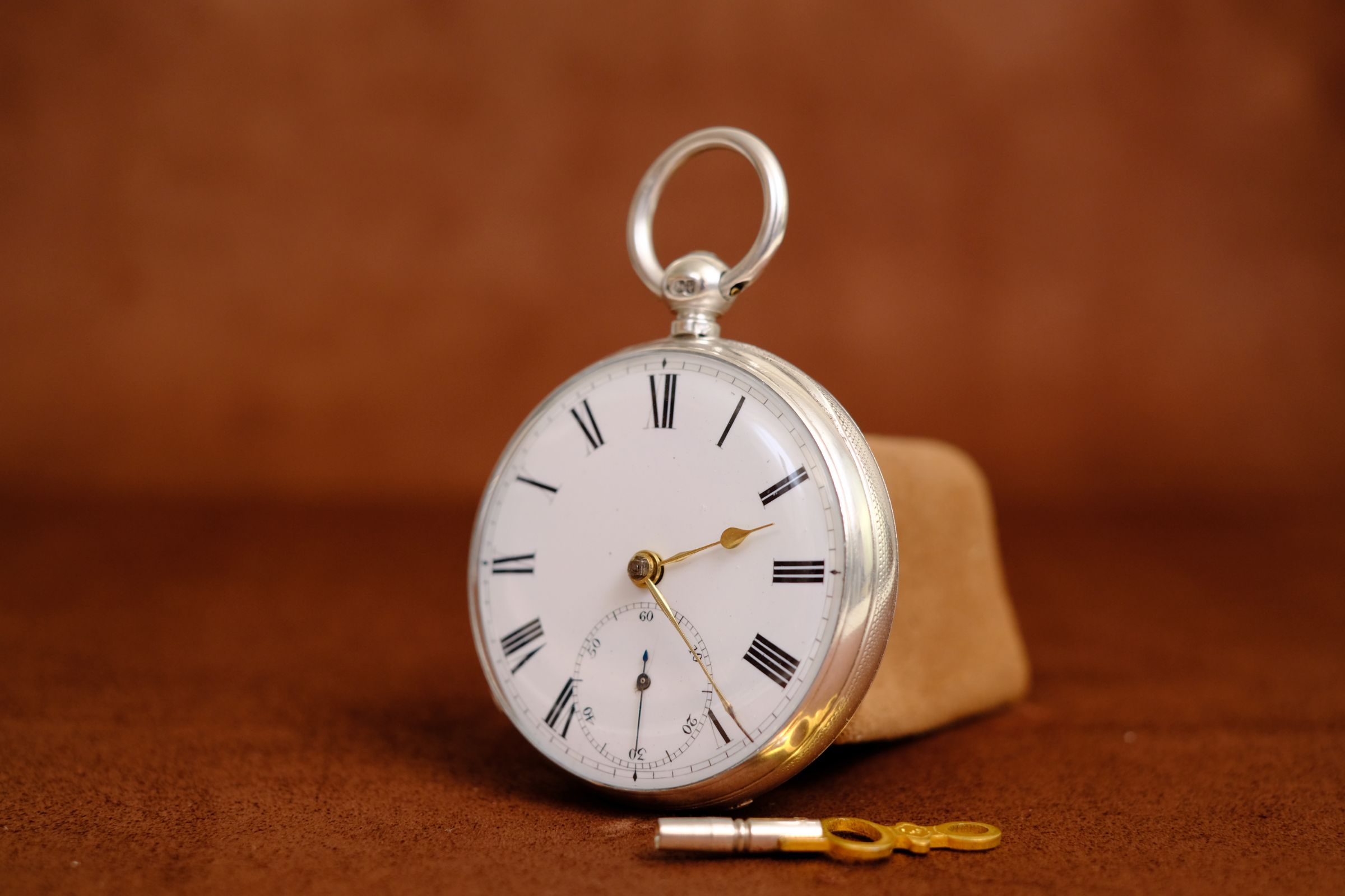 英国 ロンドン 1871年製 銀無垢 鎖引き 懐中時計【売約済】