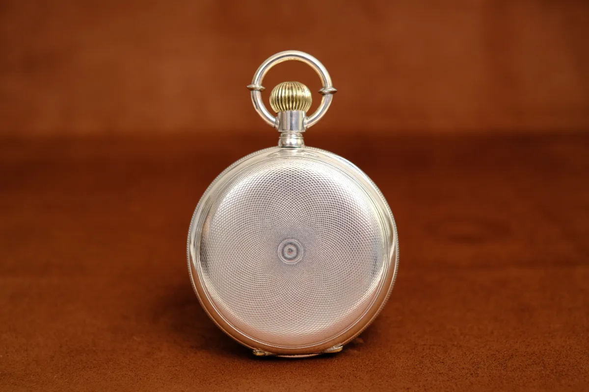 明治時代　コロン商会　商館時計　懐中時計　鍵巻　更刻印　鎖　チェーン　銀　不動品 JPS仕上げを施した明治時代の商館時計2【売約済】