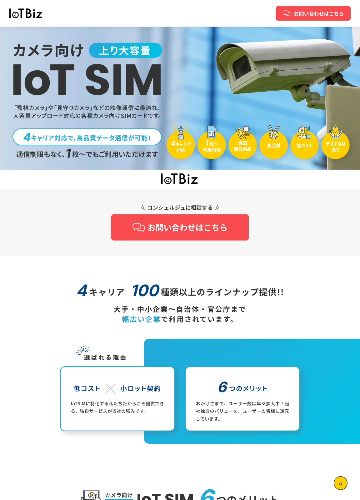 スクリーンショット:DXHUB株式会社 | カメラ向け 上り大容量 IoT SIM