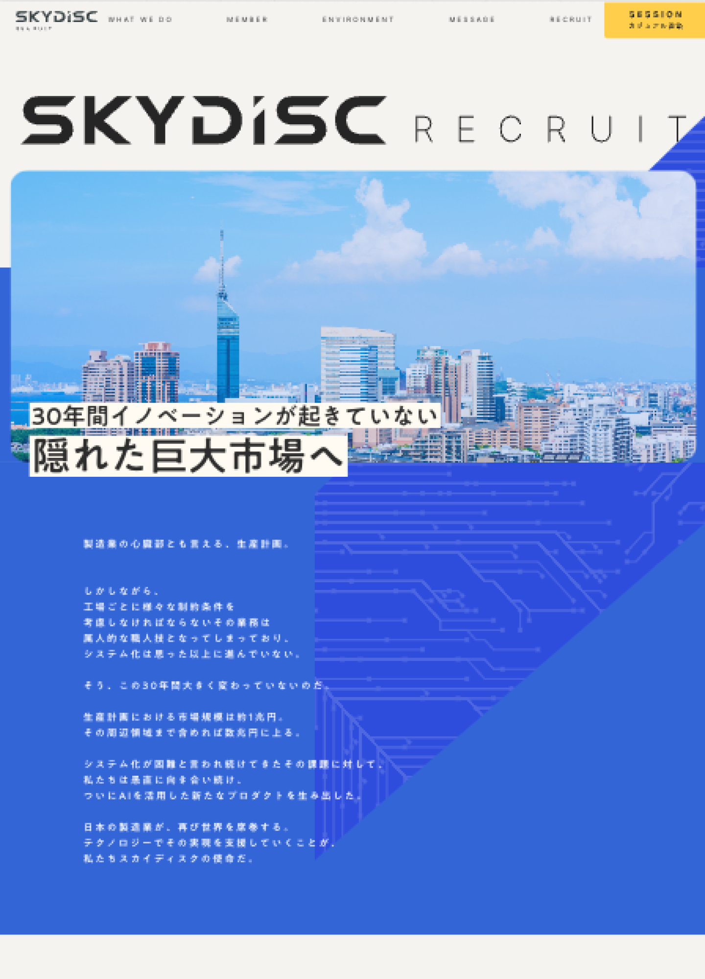 スクリーンショット:株式会社スカイディスク|採用サイト