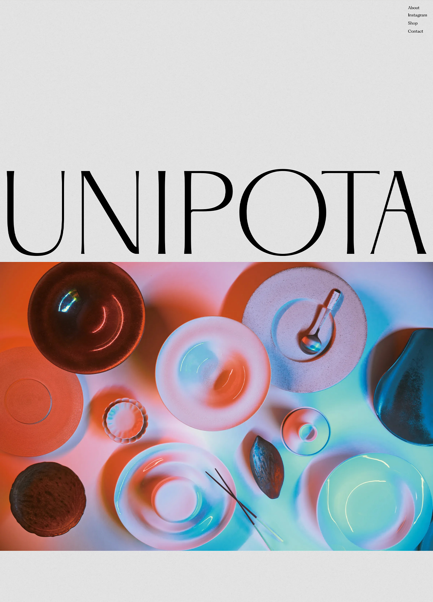 スクリーンショット:UNIPOTA | 陶器や磁器、漆器などのセレクトショップ