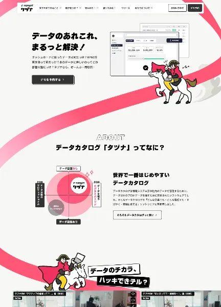 スクリーンショット：データカタログ「タヅナ」