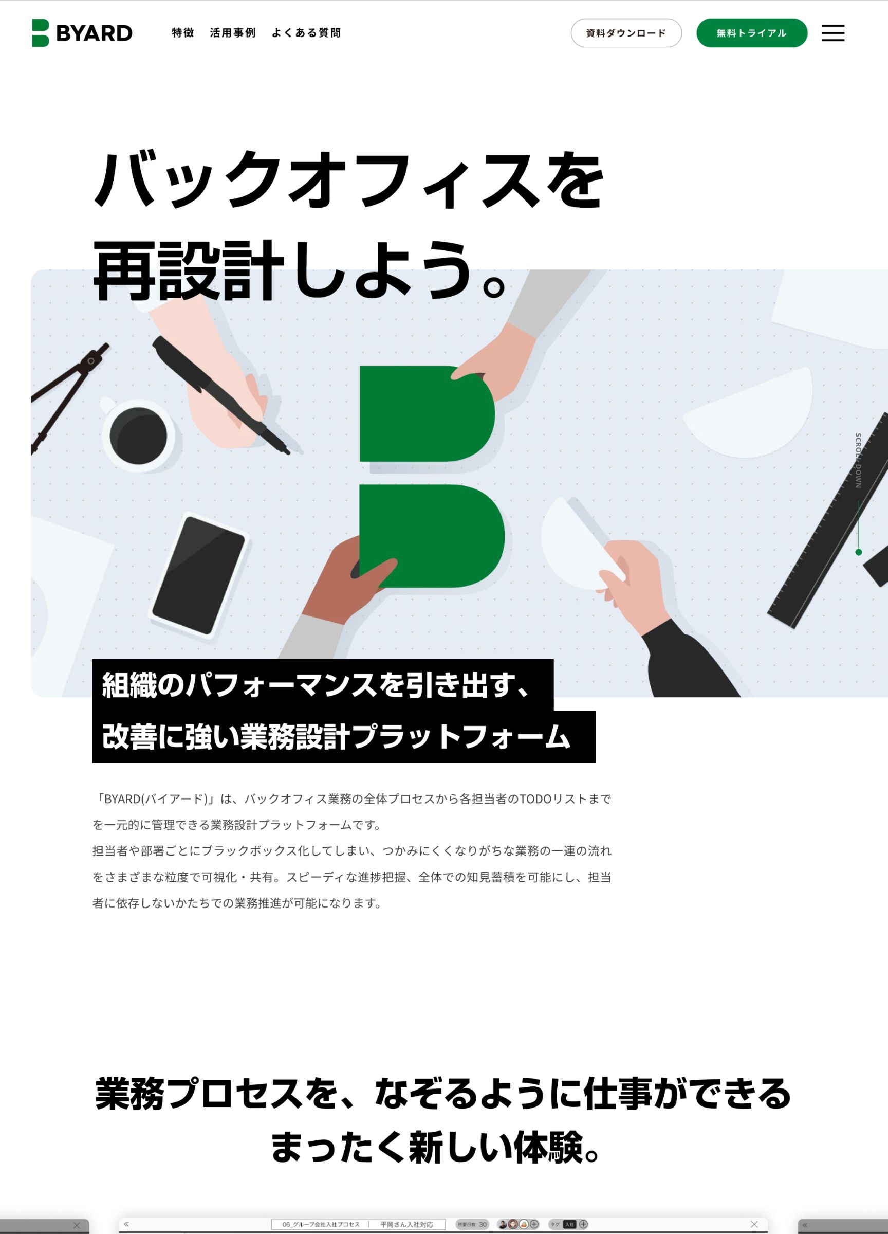 スクリーンショット: BYARD|改善に強い業務設計プラットフォーム