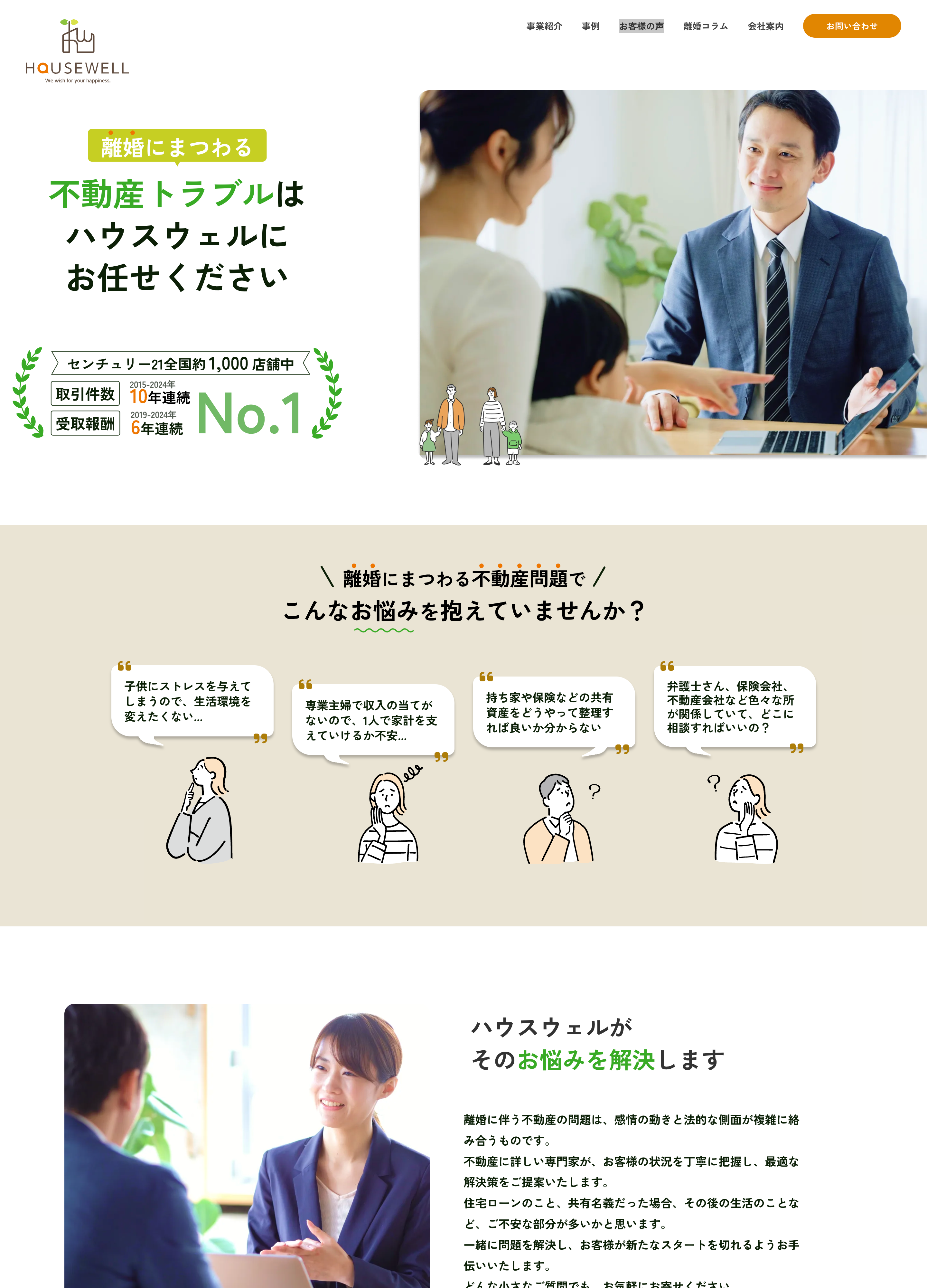 スクリーンショット:離婚に伴う不動産トラブルを解決します | ハウスウェル株式会社