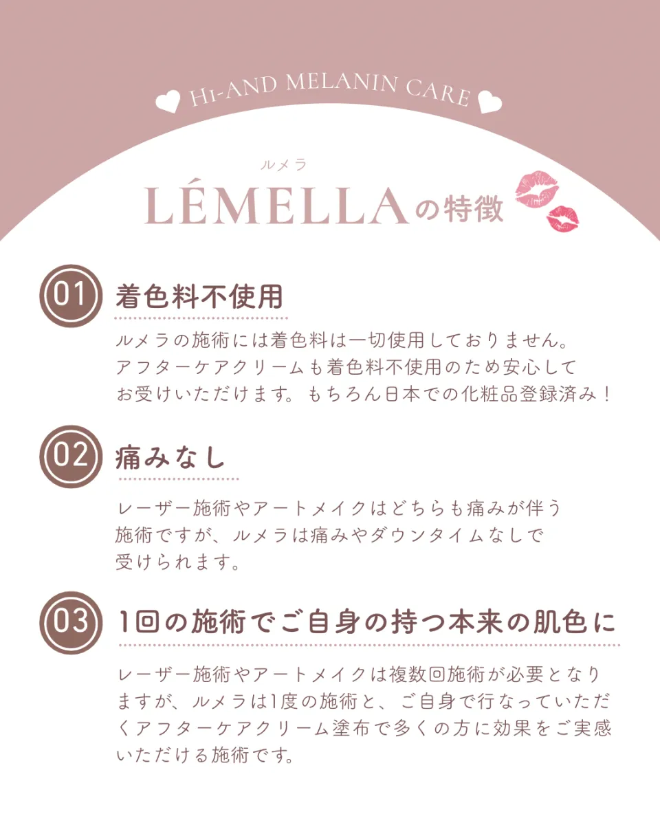 メラニンケア/黒ずみケア LEMELLA（ルメラ）の特徴🍑